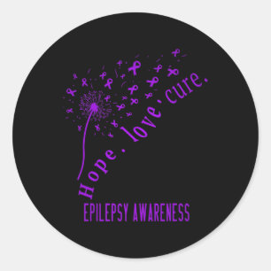 Hope Liebe Cure Epilepsy Awareness T Runder Aufkleber