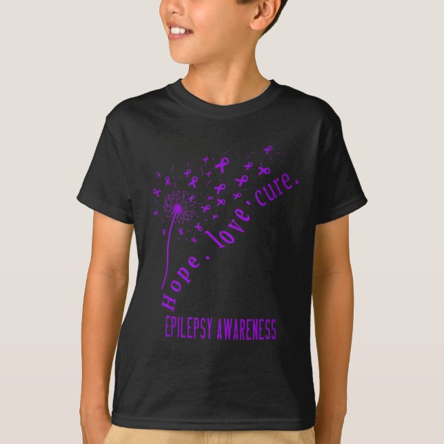 Hope Liebe Cure Epilepsy Awareness T T-Shirt (Vorderseite)