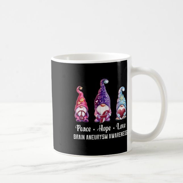 Hope Liebe Gnomes Brain Aneurysm Bewusstsein Kaffeetasse (Rechts)