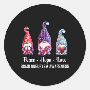 Hope Liebe Gnomes Brain Aneurysm Bewusstsein Runder Aufkleber