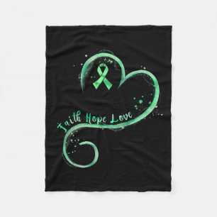 Hope Liebe Green Ribbon Mental Health Awareness Fleecedecke