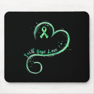Hope Liebe Green Ribbon Mental Health Awareness Mousepad