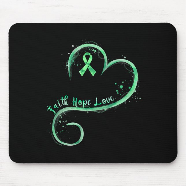 Hope Liebe Green Ribbon Mental Health Awareness Mousepad (Vorne)