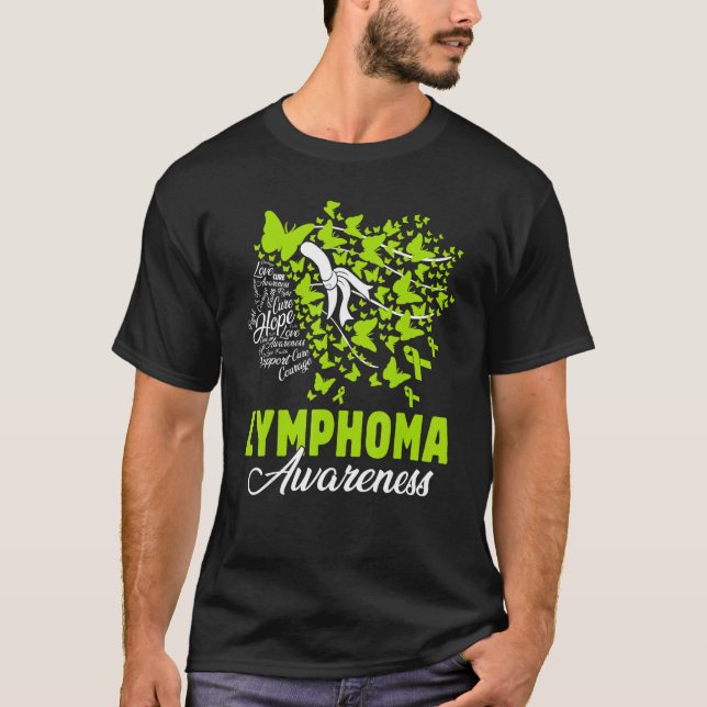 Hope Liebe heilen Schmetterlinge Lymphome Awarenes T-Shirt (Vorderseite)
