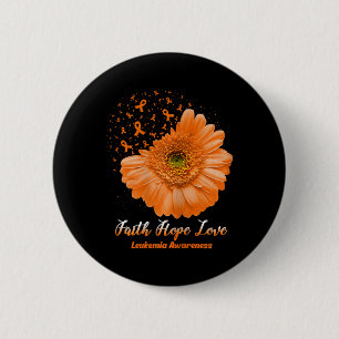 Hope Liebe Leukämie Bewusstsein Blume ist stark Button