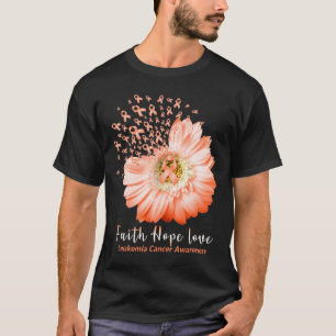 Hope Liebe Leukemia Awareness Orange Ribbon Daisy T-Shirt