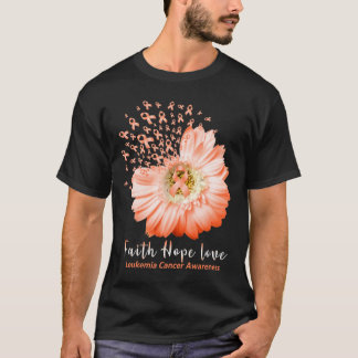 Hope Liebe Leukemia Awareness Orange Ribbon Daisy T-Shirt