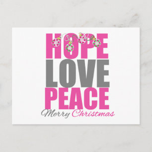 Hope Liebe Peace Frohe Weihnachtsschmuck Feiertagspostkarte