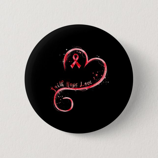 Hope Liebe Red Ribbon Herz-Krankheit Bewusstsein Button (Vorderseite)