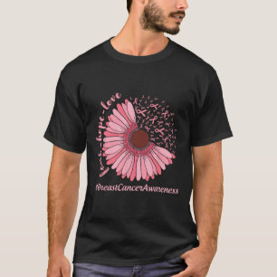 Hope Liebe Sonnenblumen Ribbon Brustkrebs Bewussts T-Shirt
