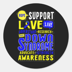 Hope Liebe World Down Syndrome Day Women Kids Runder Aufkleber