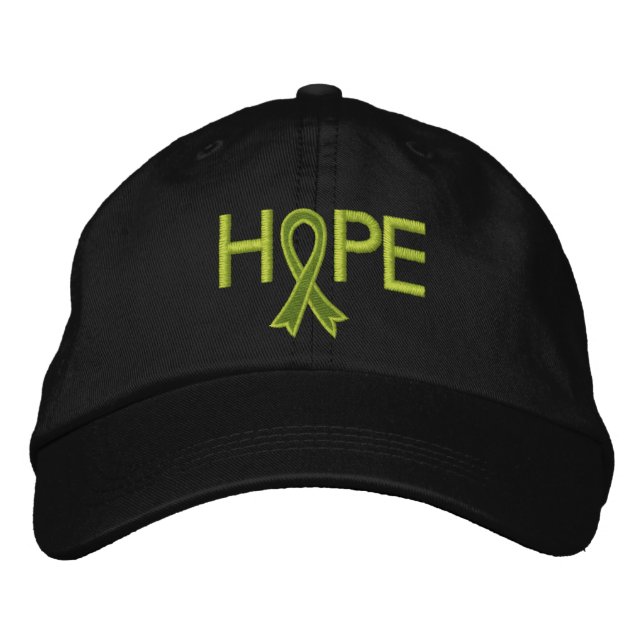 HOPE - Lymphom Ribbon Bestickte Kappe (Vorderseite)