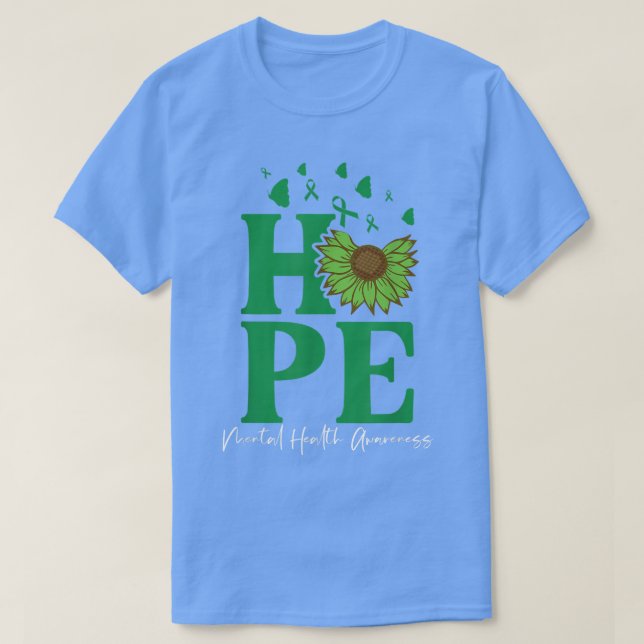 Hope Mental Health Awareness Month Green Ribbon 17 T-Shirt (Design vorne)