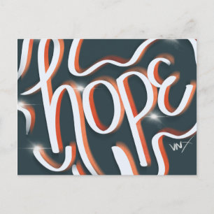 Hope Neon Urban Faith Street Art Handschrift Postkarte