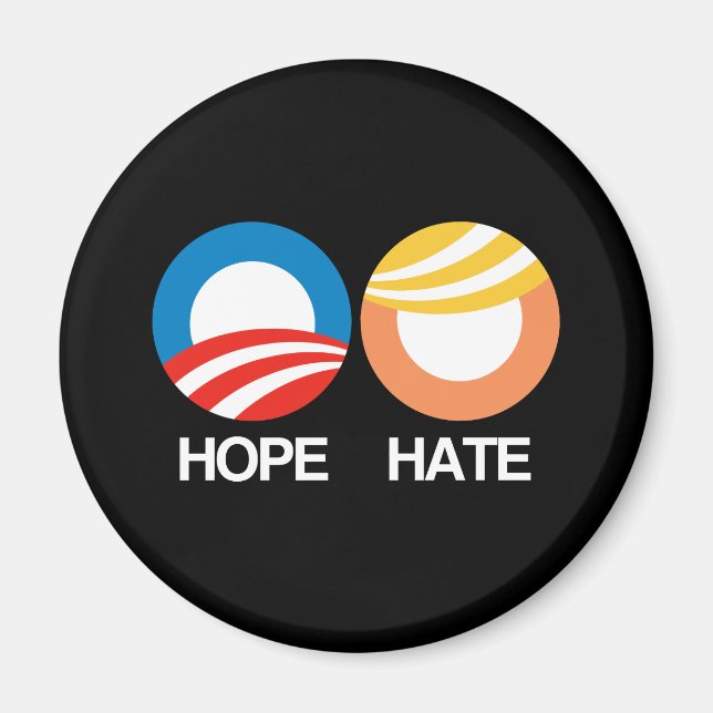 HOPE (Obama) gegen HATE (Trump) Magnet (Vorne)