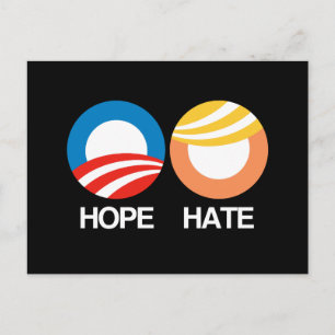 HOPE (Obama) gegen HATE (Trump) Postkarte