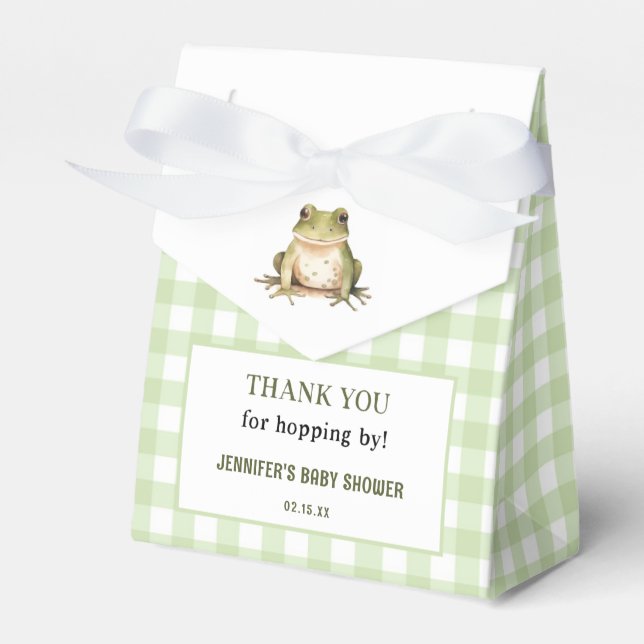 Hope On Over Frog Theme Babydusche Geschenkschachtel (Vorderseite)