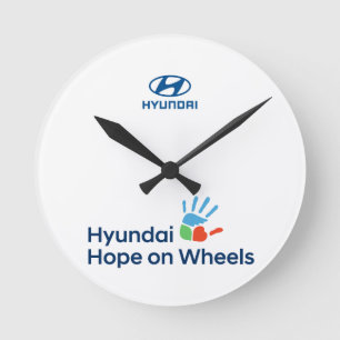 Hope On Wheels Logo T-Shirt Runde Wanduhr