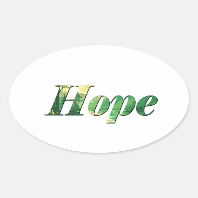 Hope. Ovaler Aufkleber (Vorderseite)
