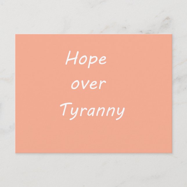 Hope over  Tyranny postcard Feiertagspostkarte (Vorderseite)