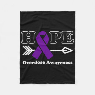 Hope - Overdose Awareness Purple Ribbon Fleecedecke