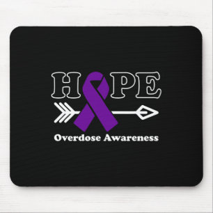 Hope - Overdose Awareness Purple Ribbon Mousepad
