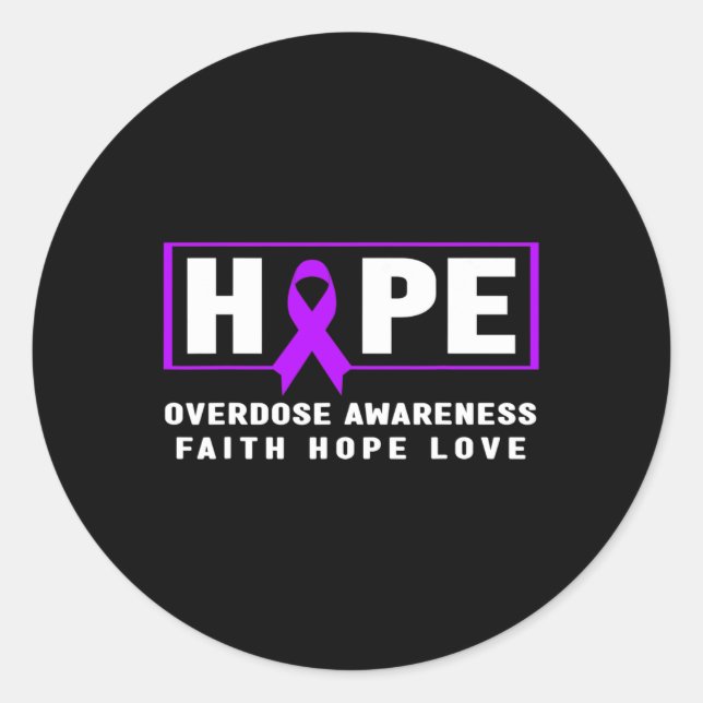 Hope Overdose Awareness Runder Aufkleber (Vorderseite)