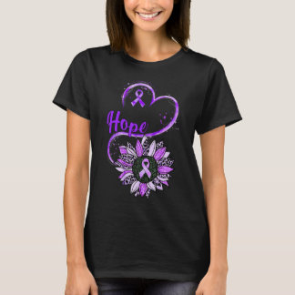 Hope Pankreatic Cancer Awareness Lila Ribbon Sun T-Shirt