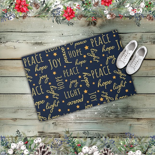 Hope Peace Joy Light Holiday Fußmatte (Von Creator hochgeladen)