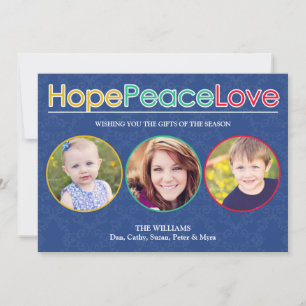 Hope Peace Liebe Fotos Ferienwohnungskarte Feiertagskarte