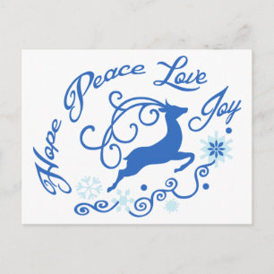 Hope Peace Liebe Joy Postkarte