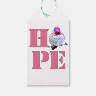 HOPE Pink Anna's Hummingbird Foto Geschenk Tag Geschenkanhänger
