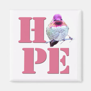 HOPE Pink Anna's Hummingbird Foto Magnet