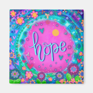 Hope Pink Hübsch Fun Blume Moderne Inspirivity Magnet