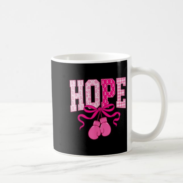 Hope Pink Ribbon Boxing Gloves Pink Brustkrebs Kaffeetasse (Rechts)