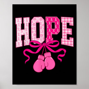 Hope Pink Ribbon Boxing Gloves Pink Brustkrebs Poster
