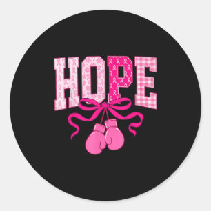 Hope Pink Ribbon Boxing Gloves Pink Brustkrebs Runder Aufkleber