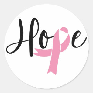 Hope Pink Ribbon Brustkrebs Bewusstsein Runder Aufkleber