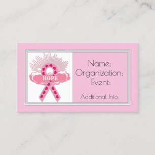 Hope Pink Ribbon Business Card Visitenkarte