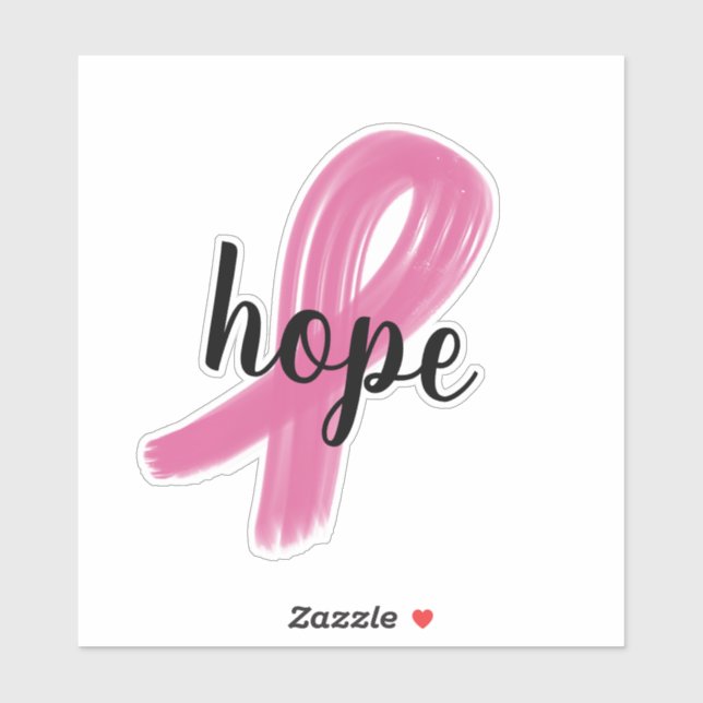 Hope Pink Ribbon Krebs Bewusstsein Vinyl Cut Stick Aufkleber (Blatt)