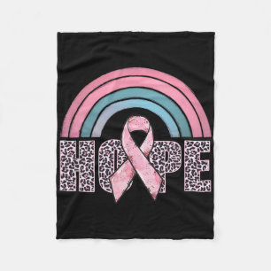 Hope Pink Ribbon Leopard Brustkrebs Bewusstsein W Fleecedecke