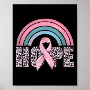 Hope Pink Ribbon Leopard Brustkrebs Bewusstsein W Poster