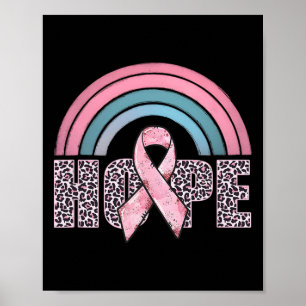 Hope Pink Ribbon Leopard Brustkrebs Bewusstsein W Poster