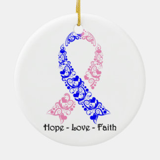 Hope Pink und Blue Awareness Ribbon Keramik Ornament