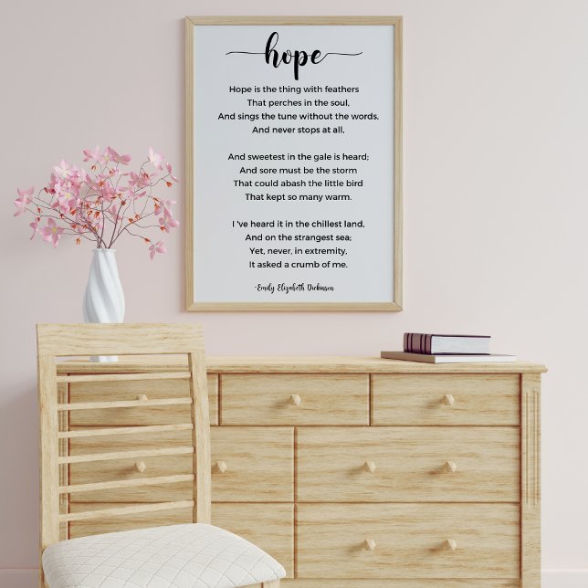 Hope Poem von Emily Elizabeth Dickinson Poster (Von Creator hochgeladen)