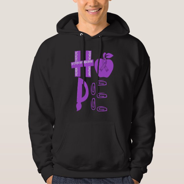 Hope Prematurity Awareness Purple Ribbon Teacher Hoodie (Vorderseite)