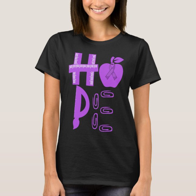 Hope Prematurity Awareness Purple Ribbon Teacher T-Shirt (Vorderseite)