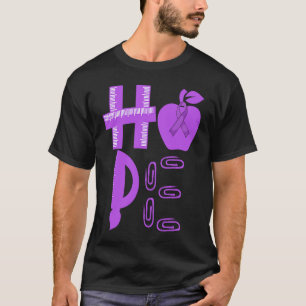 Hope Prereifeness Awareness Lila Ribbon Lehrer T-Shirt