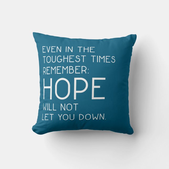 Hope Quotes Ocean Blue Kissen (Vorderseite)