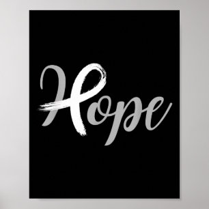 Hope Ribbon Lung Cancer Awareness Poster